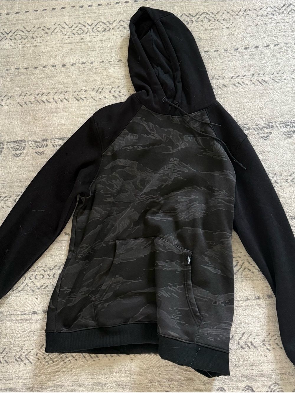 Men's Black Camouflage Hoodie Sweater